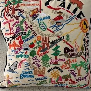 Cat Studio Embroidered Pillow